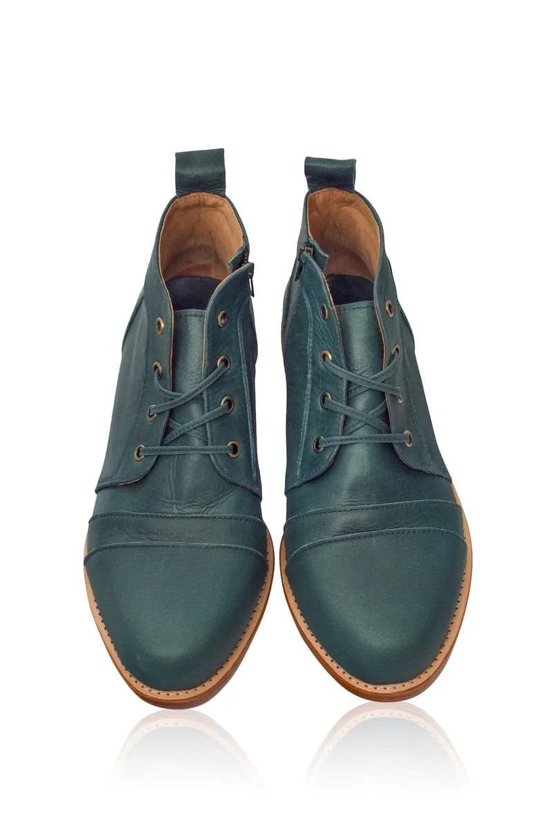 Passage Lace Up Boots in Emerald