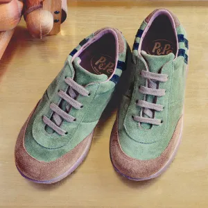 PèPè Boys Green & Brown Suede Trainer