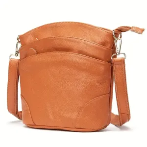 Premium Genuine Cowhide Leather Crossbody Bag