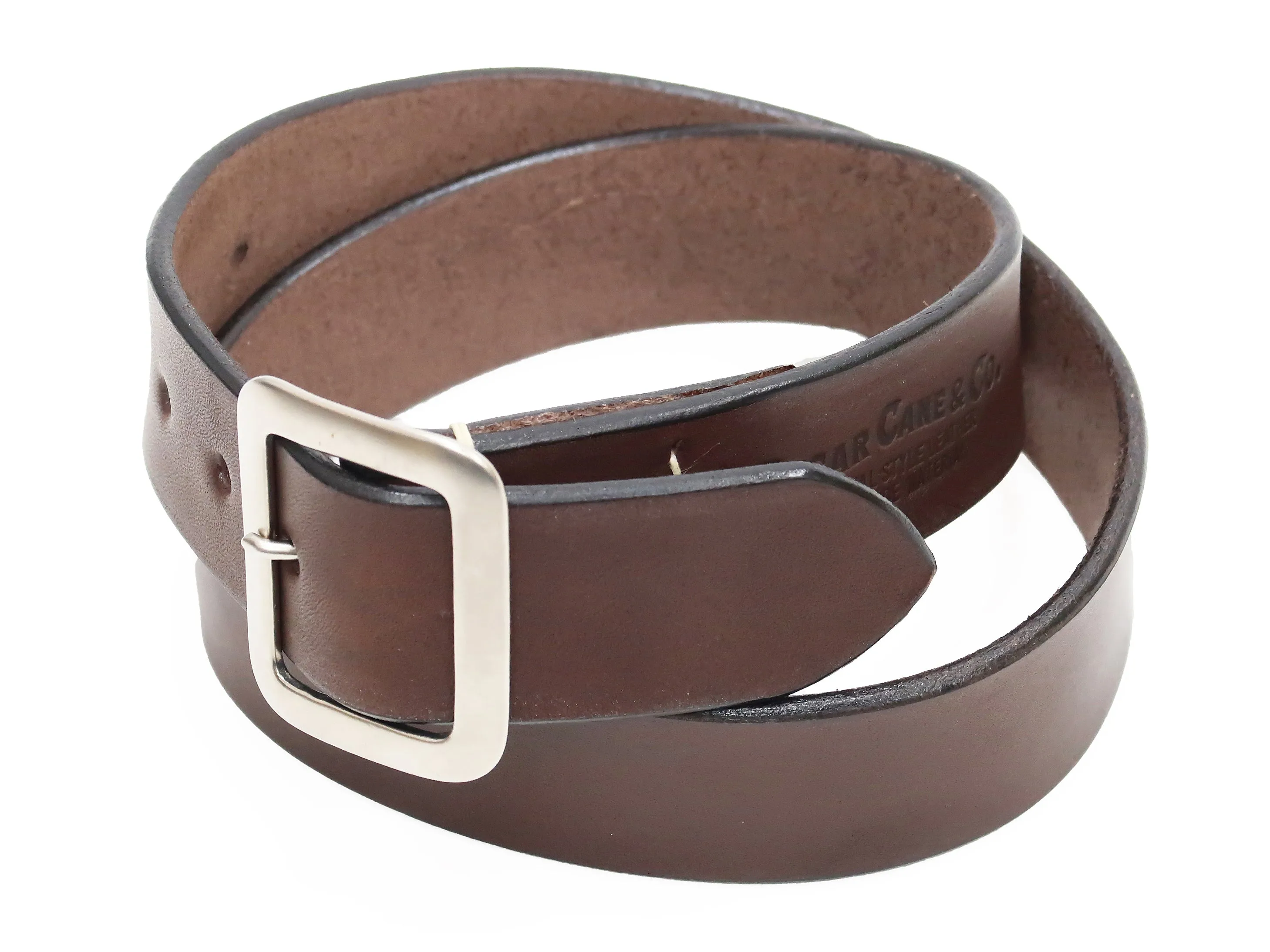 Sugar Cane Belt Men's Ccasual 40mm Wide/4mm Thick Cowhide Leather Belt with Single Prong Square-Shaped Buckle SC02320 138 Brown