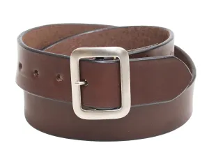 Sugar Cane Belt Men's Ccasual 40mm Wide/4mm Thick Cowhide Leather Belt with Single Prong Square-Shaped Buckle SC02320 138 Brown