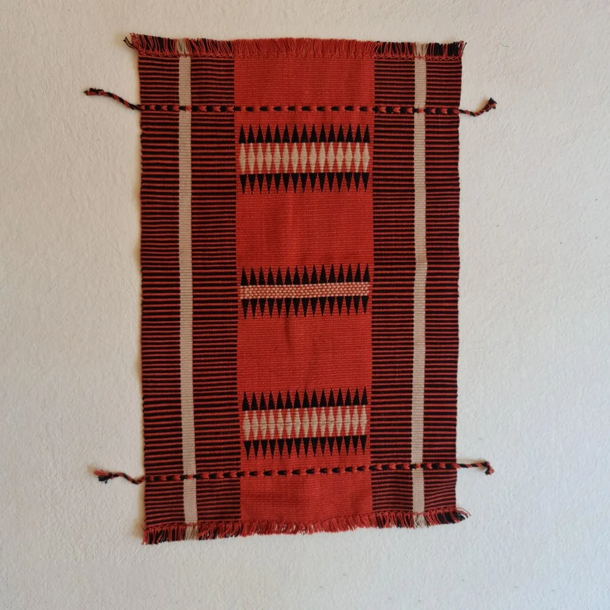 Tangerine Striped Handwoven Table Mat Set of 4