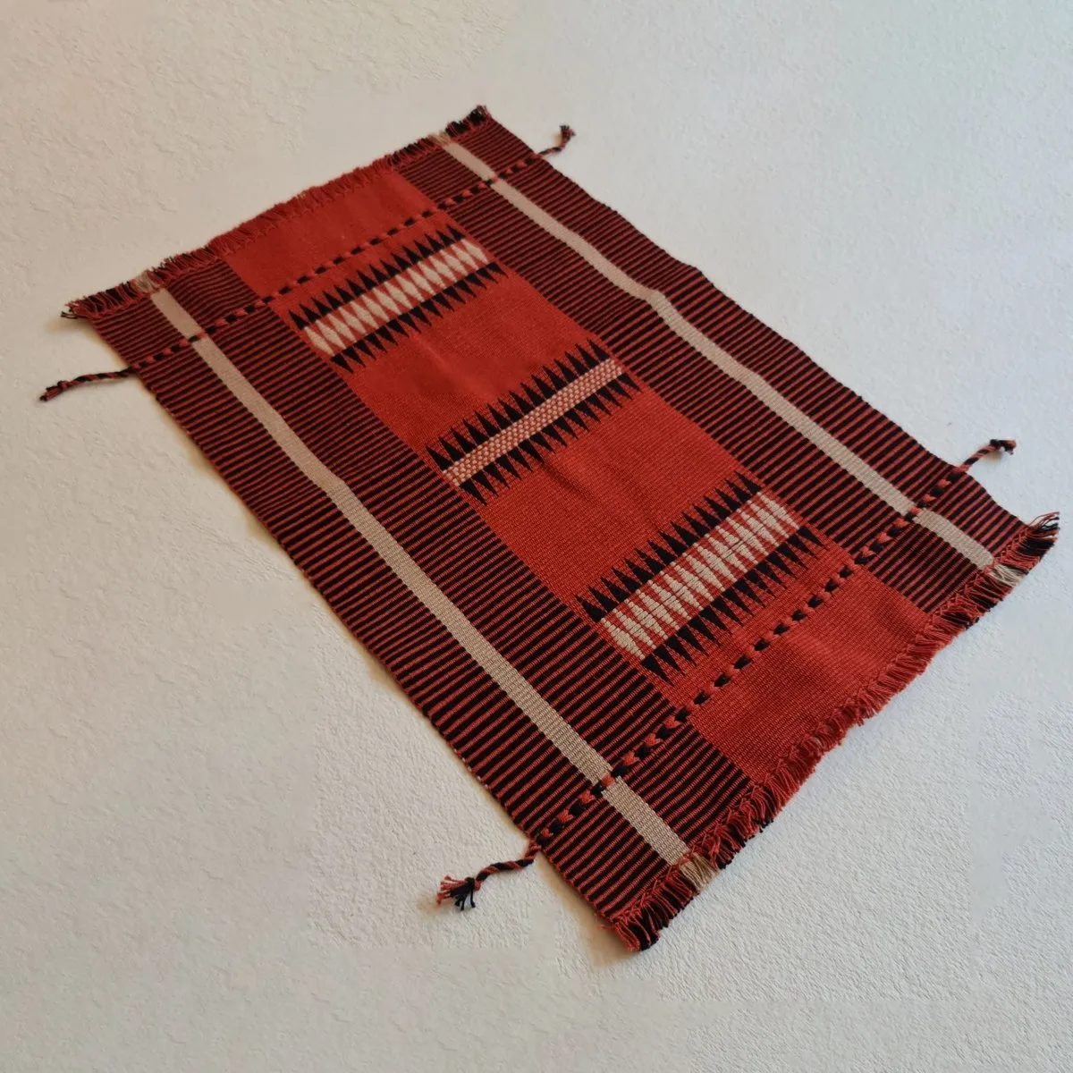 Tangerine Striped Handwoven Table Mat Set of 4