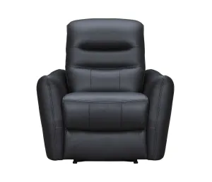 Zeus Chair - Power Reclining w/ Power Headrest - Black Leather